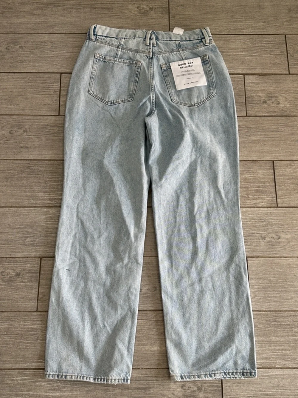 Good American Good 90’s relaxed fit Distressed Straight-Leg Jeans - Picture 10 of 13